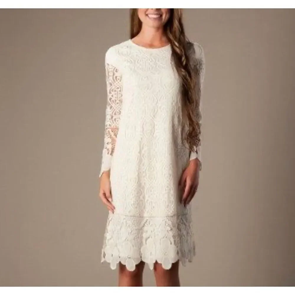 Latter Day Bride & Prom Your Moment Lace Long Sleeve Modest Dress Women's Medium